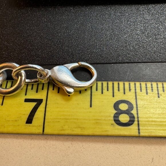 VTG Sterling Silver 925 Round Link Chain Bracelet Lobster Claw Clasp Size 7.5'' - Picture 7 of 9